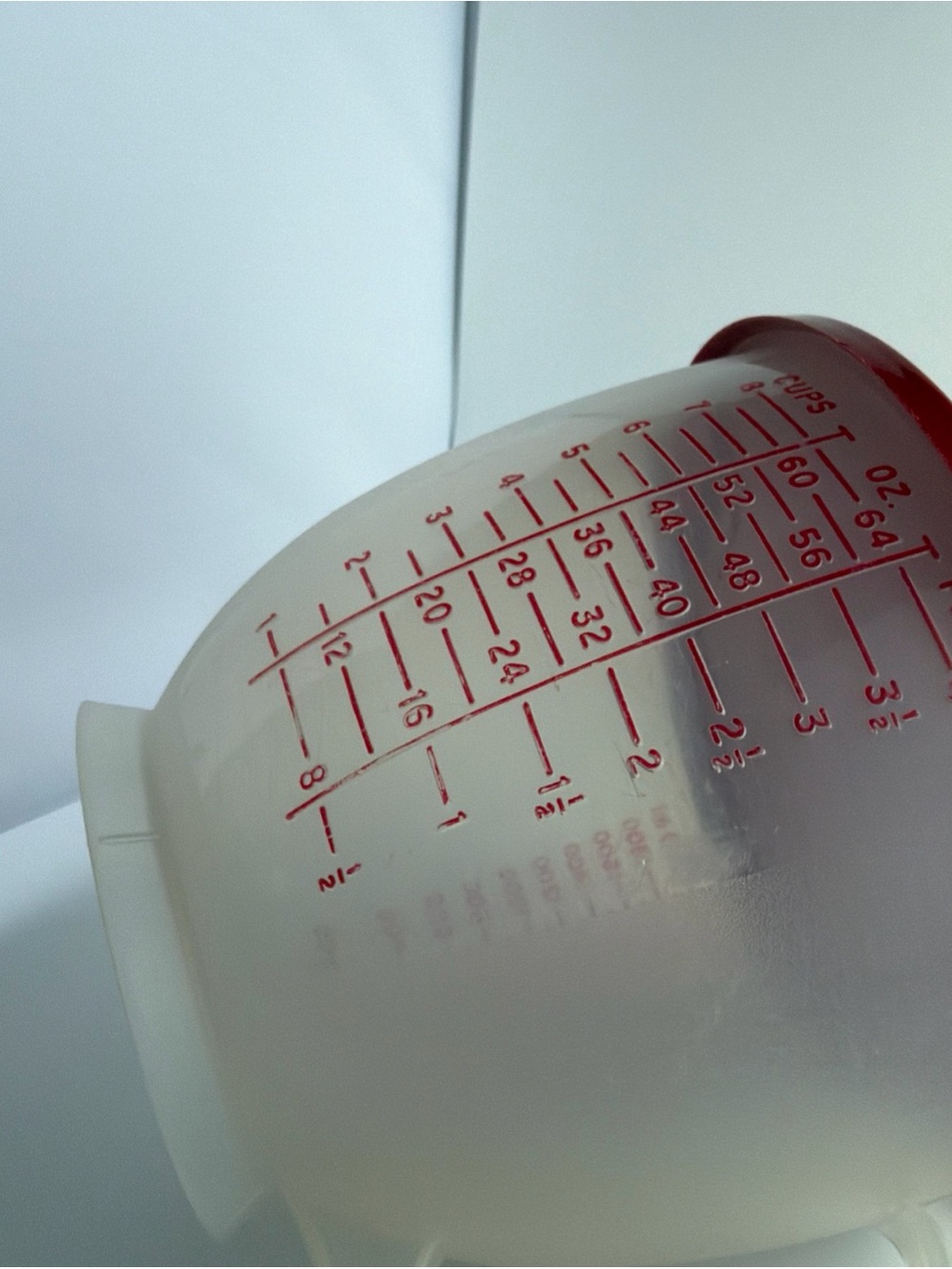 Tupperware Measuring Bowl Cup Mix N Store 8 Cup Vintage 1977 with Red Lid - Picture 8 of 15